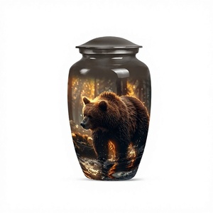 Gran oferta, urna grande de aluminio para adultos de cremación de oso para cenizas humanas, urna funeraria decorativa de tamaño completo con bolsa de terciopelo gratis - Product Image 1