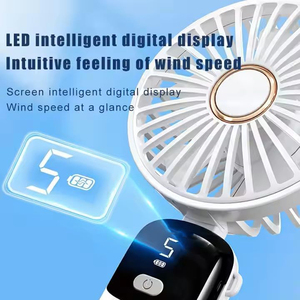 Portable Électrique De Poche LED Affichage Numérique Mini Petits Ventilateurs À Main Étudiants Pliant Refroidissement À Air Ventilateur De Support Extérieur en Été - Product Image 5