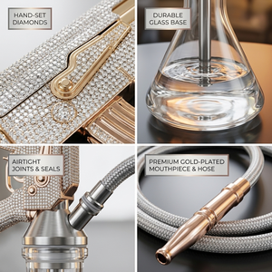Chicha de luxe design AK47 avec diamants, ensemble de fumée en forme de pistolet, 78 cm, vente chaude, kit narguilé avec flacon - Product Image 4