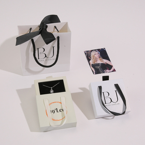 Custom Luxury Hot Stamping Golden Printed Sliding Drawer <b>Paper</b> Jewelry <b>Storage</b> Box with Ribbon Jewelry Set Packaging <b>Boxes</b> - Product Image 5