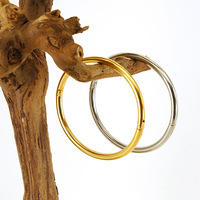 Bracelet jonc simple en acier inoxydable doré, plaqué or 18 carats, 69 mm, léger, bijoux de mode