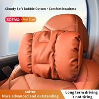 Coussin de siège auto universel en cuir résistant aux taches, appui-tête confortable et respirant pour le cou, réduit la chute du cou, soutien pour la nuque