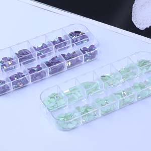 เล็บ Ab แบนรูปเพชรแก้วหินที่มีสีสันรุ้ง3D เพื่อความงาม - Product Image 2