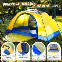 Tente OEM avec poteaux en alliage d'aluminium 7001 et fermetures éclair YKK, tente dôme double couche imperméable avec bâche de protection pour la randonnée en extérieur