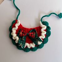 Zoyi Pet Christmas Cat Drool Bib, Écharpe pour animaux de compagnie en laine tissée à la main, mignonne, pour chiens et chats, décoration de Noël, collier pour animaux de compagnie