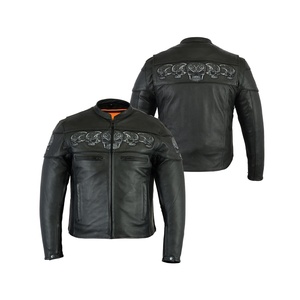 Moto-Moto veste de course noir Slim-Fit Moto peau d'agneau véritable-vestes en cuir - Product Image 3