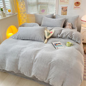 批发定制保暖厚法兰绒被子床套法兰绒羊毛床单冬季床上用品套装 - Product Image 2