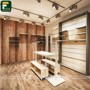 Luxury Clothing Shop Glass Display Cabinet Apparel Rack <b>Wall</b> Panel Cashier Counter Boutique Mirror Fixture - Product Image 3