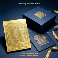 Eco-vriendelijke, op maat gemaakte messing 3D hoog-reliëf herbruikbare luxe embossingplaat voor het bedrukken van karton, papier, leer en merklogo's.