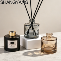 Diffuseur d'aromathérapie de haute qualité, bouteille en verre de 140 ml, diffuseur de parfum en verre cylindrique noir mat personnalisé