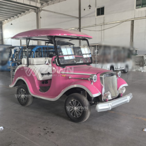 Auto Clásico Eléctrico Rosa Vintage de 4 Ruedas con Interior de Lujo y Techo para Transporte VIP - Product Image 5
