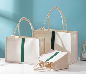 Sacs fourre-tout en toile de Jute pliable, <span class=keywords><strong>naturel</strong></span>, bon marché - Product Image 1