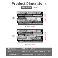 Autocollants muraux pour carrelage domestique anti-huile, mosaïques brillantes imperméables pour cuisine, vente en gros OEM