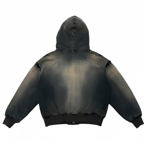 Vêtements décontractés Sweats à capuche délavés à l'acide Nouveautés décontractés en polyester et coton Sweats à capuche délavés à l'acide pour hommes Prix de gros Surdimensionnés - Product Image 2