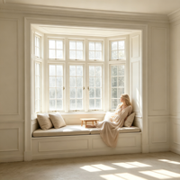 Ventana Francesa de Aluminio PAS24 Resistente al Vapor y la Humedad para Spa y Salón, Ventana Decorativa Antivaho
