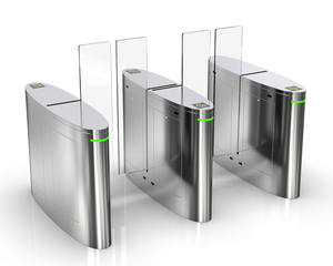 Haut tourniquet en verre avec des portes de vitesse de glissement de demi taille de contrôle d'accès de lecteur de cartes - Product Image 1