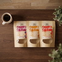 Sachets Doypack Marron Personnalisables avec Logo, Fermeture Zip, pour Emballage Alimentaire (Noix, Snacks), en Papier Kraft avec Fenêtre