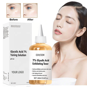 OEMビーガンスキントナー7% グリコール酸ハーバルナイアシンアミド液体ホワイトニングブライトニングエクスフォリーターソリューション - Product Image 1