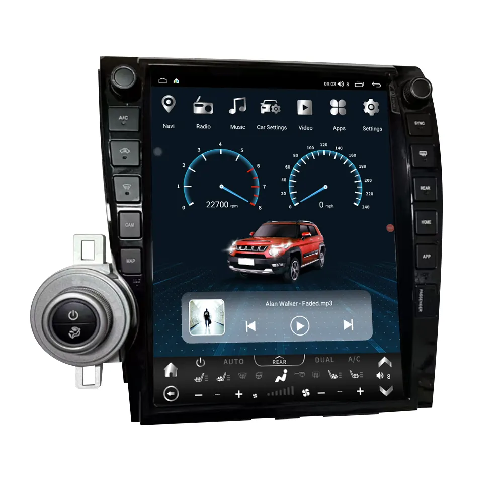 Stereo mobil 13 "Tesla, layar sentuh navigasi GPS untuk Toyota Sequoia Tundra 2007-2013 Android 13