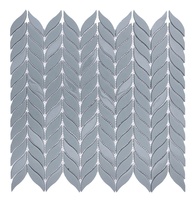 Mosaïque de verre recyclé en forme de feuille de hêtre pour la décoration des murs de piscine ou de cuisine