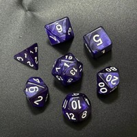 Dés à 20 faces en acrylique à coins arrondis, ensemble de 7 pièces, motifs marbrés et nacrés, pour jeux de rôle de table Dungeons & Dragons