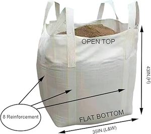 Huamaohengchun Bolsa de carga pesada de 35"L x 35"W x 43"H, capacidad de carga de 2200 libras, con base plana y tapa tipo duffle, para la industria y agricultura. - Product Image 2