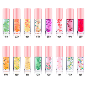 Tabung <span class=keywords><strong>Lip</strong></span> <span class=keywords><strong>Gloss</strong></span> persegi merah muda 5ml minyak bibir <span class=keywords><strong>Lip</strong></span> <span class=keywords><strong>Gloss</strong></span> warna-warni dengan potongan buah warna minyak buah anak-anak Lipgloss OEM Vegan Lipgloss - Product Image 6
