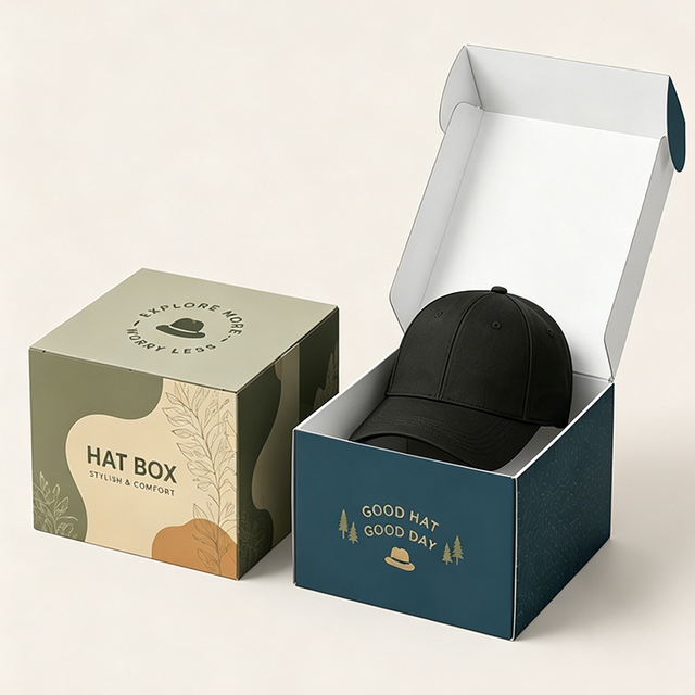 Ching TA Luxury Packaging Boxes for Clothing and Hat With Gold Foil Stamping on Rigid Paper Case With Custom Logo