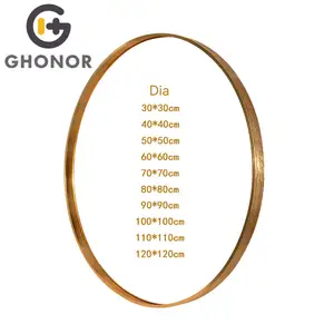 Perfil de tira EDG embellecedor de espejo plano de Metal decorativo dorado de aluminio anodizado para espejo