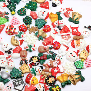 Résine Cabochon de noël 3D à dos plat, mélange de motifs aléatoires, ornements de cerf, fournitures artisanales, téléphone Shell Art - Product Image 5