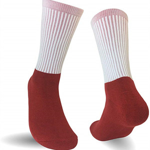 Nero Rosso Blu Colore di Fondo di Cotone Poliestere Calzini Bianchi, di Sport Su Misura di Alta Prestazioni di Sublimazione In Bianco Calzini - Product Image 2