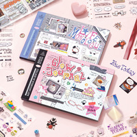 20 autocollants par paquet, autocollants décoratifs pour journal, style coréen, texte inspirant, pliables, M5
