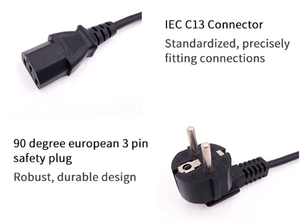Câble d'extension d'alimentation EU CEE vers IEC C13 1,2 m 1,5 m 1,8 m CA 10 A pour ordinateur portable, téléviseur, moniteur - Product Image 2