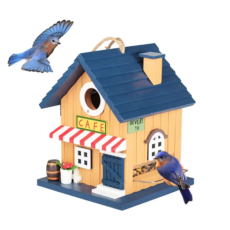 Décoration de jardin Nichoir/mangeoire pour oiseaux, décoration amicale de la maison d'animaux fait à la main décoration extérieure de cages à oiseaux de jardin/