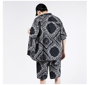 Vente en gros de haute qualité imprimé d'été, nouveaux Shorts de plage décontractés chemises pour hommes ensembles hawaïens - Product Image 5
