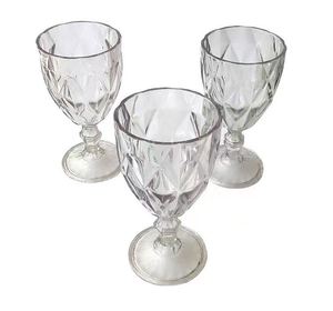 Vintage Unbreakable Shatterproof Plastic PET Colorful Blue Glass <b>Goblets</b> t Red <b>Wine</b> Cup Rhombic Champagne Cup for KTV Bar Party - Product Image 3