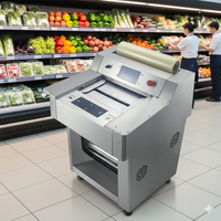 Versehoudende PVC-clingfilm tray-wikkel- en verzegelmachine voor supermarktvoedsel, fruit, groenten en vleesverpakkingen