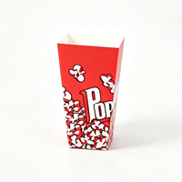 Boîte à popcorn en papier pliable à paroi simple, écologique, imprimée sur mesure, pour un transport et un emballage pratiques