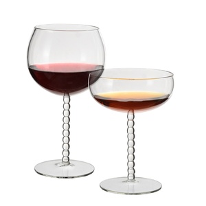 Copas de Vino de Vidrio Borosilicato de Alta Calidad Samyo de 480 ml, Copas de Ginebra y Tónica con Tallo Decorado con Cuentas - Product Image 3