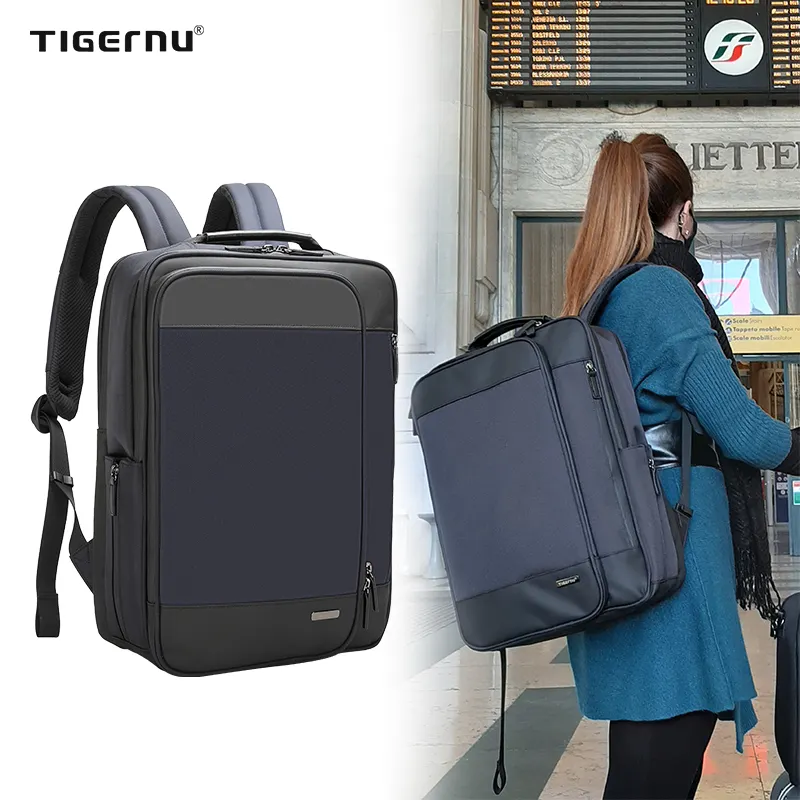 Tigernu T-B3985 제조업체 비즈니스 가방 여러 포켓 매일 사용 학교 여행 노트북 배낭 남성용