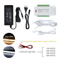 Kit d'éclairage d'escalier à 16 marches, 0,5 m, style câblage, DC12V-24V, bandes LED à économie d'énergie, éclairage 3000K 4000K pour maison intelligente