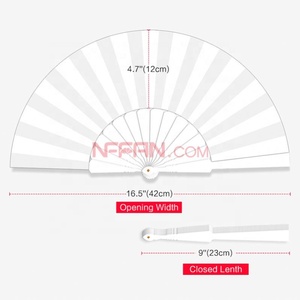 Abanico de Mano con Estampado Personalizado para Festival de Música, Diseño Artesanal de Esqueleto de Plástico, Accesorio de Tela Plegable de Poliéster para Promociones - Product Image 4