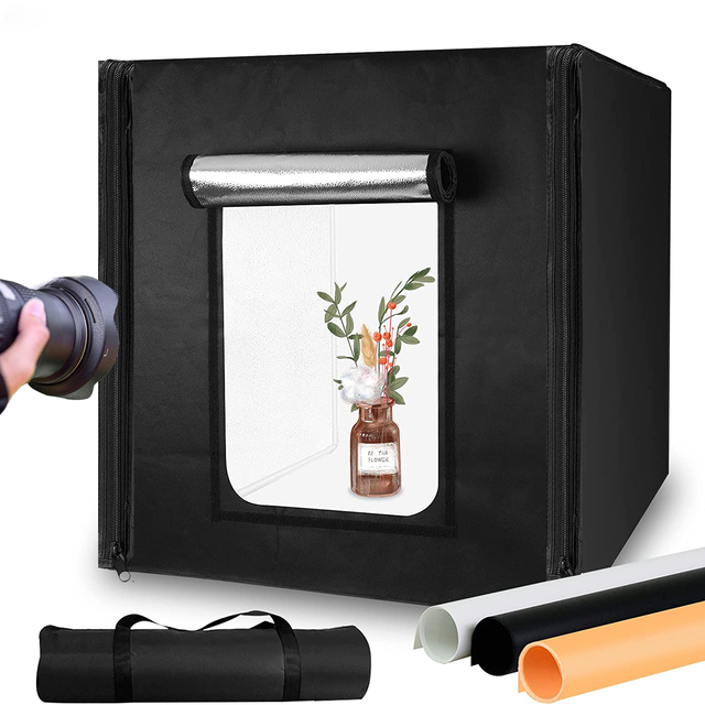 Photo Studio Light Box 32x32 in 80x80cm Photography Adjustable Brightness Photo Background Shooting Tents Kit With LED Lights