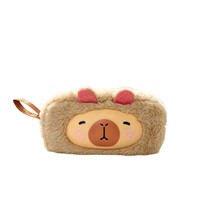 Trousse à crayons en peluche Capybara, pochette à stylos en peluche douce Capybara, trousse à crayons mignonne Capibara pour étudiants, cadeaux