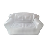 Canapé double Da Niu en PVC transparent givré, rembourrable, gonflable, pour poupées et jouets en peluche, épaisseur 0,3 mm, 195*97*80 cm