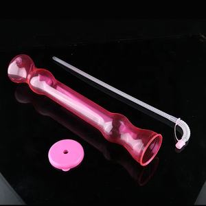 Gobelets en plastique avec paille pour fête de noël, Sports, à boire, avec tête de Saint-noël, 1 pièce - Product Image 3