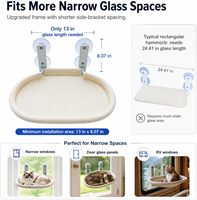 Hamac pliable sans cordon pour chat, à fixer aux fenêtres étroites, avec ventouses, en maille respirante, pour chats d'intérieur
