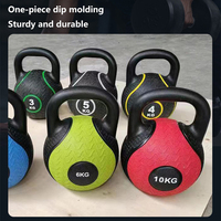 MKAS Vente en gros Nouveau design Équipement de fitness professionnel Kettlebell en caoutchouc avec poignée ergonomique 6LB-40LB Kettlebells colorés