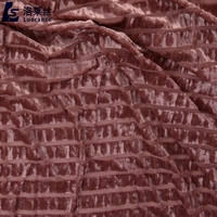 Tissu velours à rayures larges, tricot extensible en polyester, plusieurs couleurs, nouvelle collection