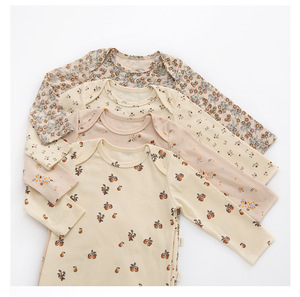 Pyjamas de nuit en coton imprimé pour nouveau-nés, grenouillères douces pour bébés, vêtements à manches longues, combinaisons pour bébés en gros - Product Image 4